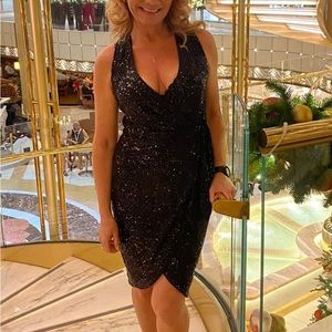 Black Sequined Express Dress